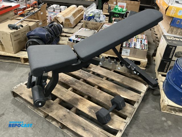 Lot 2-77978 - (1) Workout Bench with (2) 30lbs Dumbbells