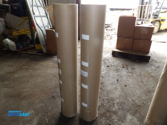 Lot 2-53236 - lot of (2) new kraft shipping and packaging paper rolls 1200' roll 48lb roll w/ #5PGL8