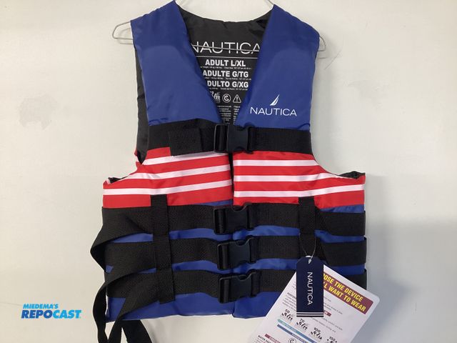 Lot 2-74256 - New NAUTICA Adult L/XL personal floatation device. 4 buckle. User weight greater than 88 pounds, che...