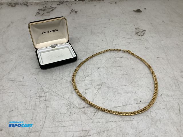 Lot 2-74147 - New Pierre Cardin Gold-plated herringbone chain necklace, flat woven design