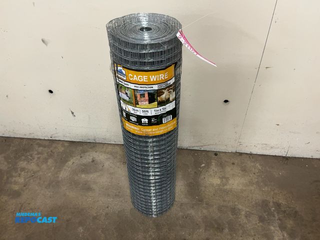 Lot 2-21107 - 50' Long Roll of Ironridge Galvanized Cage Wire, 36" tall, 1"x1" mesh openings