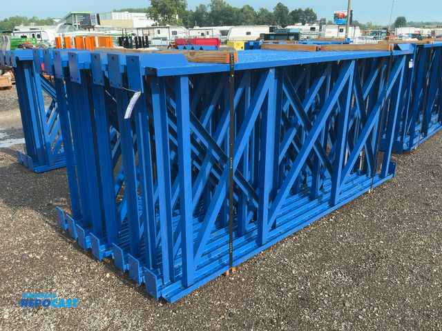 Lot 2-30582 - (14) New Unarco 54"x10' Tall Steel Heavy Duty Structural Pallet Racking Uprights, bolt together styl...