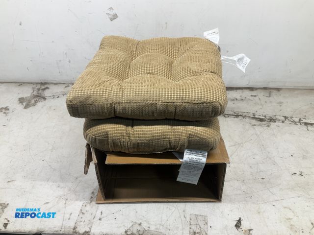 Lot 2-92262 - Set of (2) New Bamboo memory foam cushions 15” x 15” x 3.5”