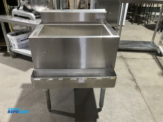 Lot 2-55135 - Krowne model 18-24-7 stainless steel bar back ice bin, S/N 06030006018, with drain, backsplash and a...