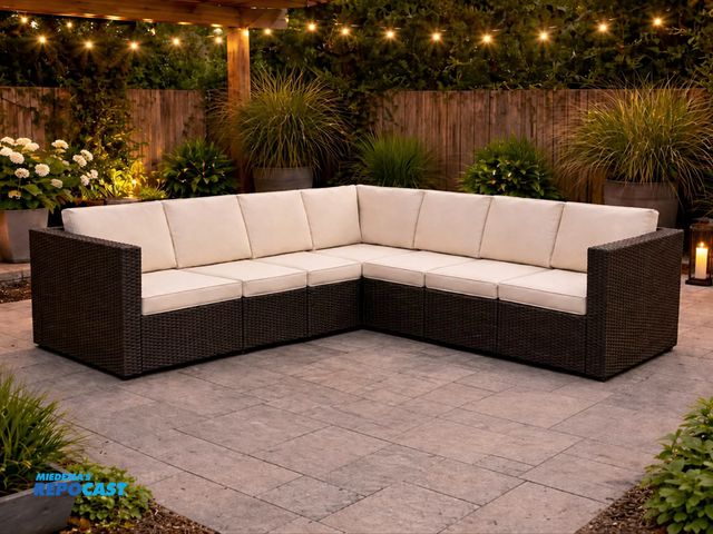 Lot 2-34976 - Brand New Htth Design Outdoor Furniture Patio Set - sku# 8326BFBGEALX13