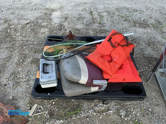 Lot 2-96774 - Lot of Fishing Gear/Stuff - life jackets, poles, nets, anchors, tackle, box…