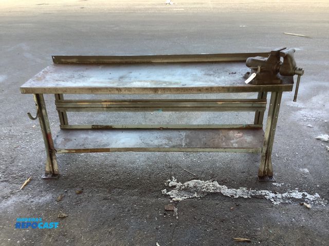 Lot 2-19610 - Metal Work bench with mounted bench vise