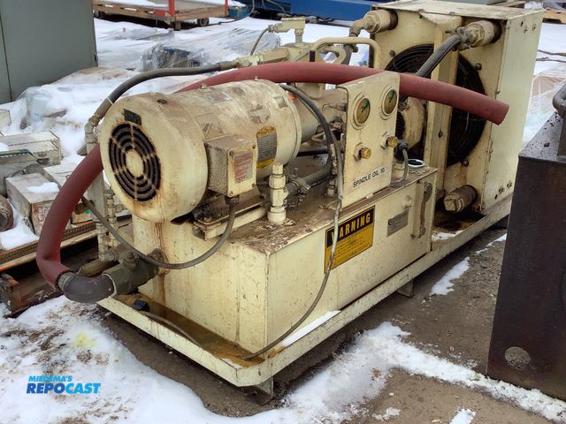 Lot 2-19643 - Misc. Industrial Hydraulic Power Unit with Heat Exchanger, Hydraulic Accumulator, 3HP Motor, and 20 ...