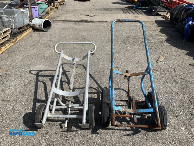 Lot 2-93249 - 2 Metal Tank Dollies - model #600AS with 2 wheels and model 160-WP with 4 wheels