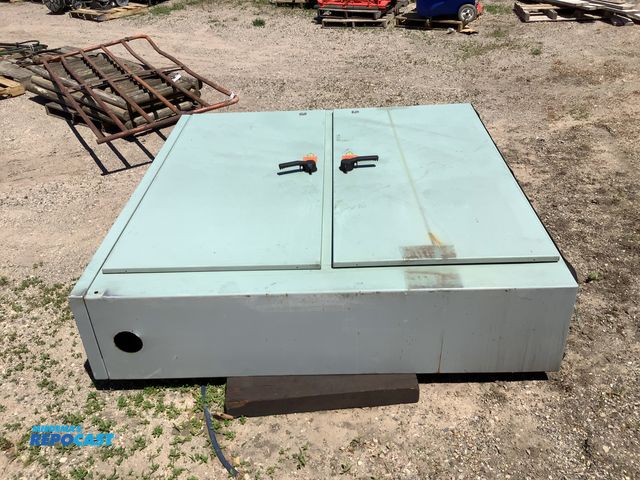 Lot 2-75097 - Electrical cabinet w some components, lockable doors 84" x 80" x 18" &amp; Used