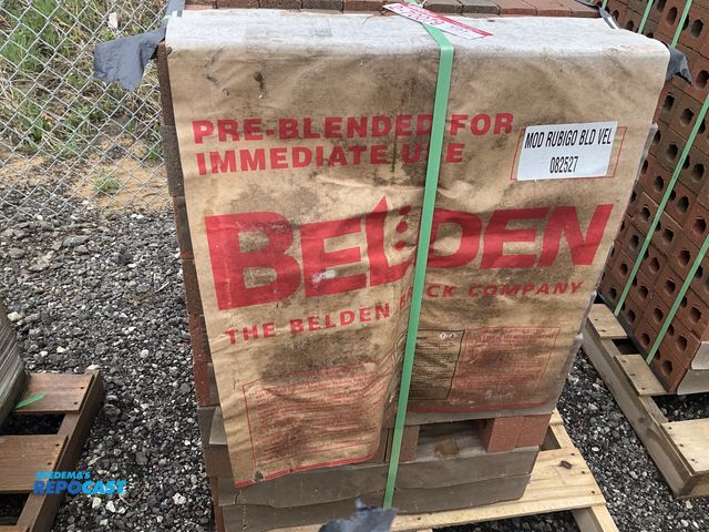 Lot 2-70079 - New Belden Brick Company (1) Pallet of MOD RUBIGO BLD VEL 082527 Rubigo Red Velour Brick