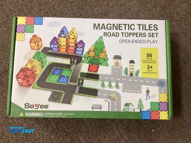 Lot 2-77698 - New New Magnetic Tiles Road Toppers Set. 56 piece Starter set. Open ended play.