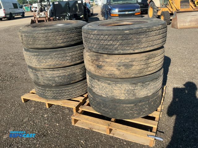 Lot 2-11196 - (8) Used Recap 295/75R22.5 Semi Tires, all held air