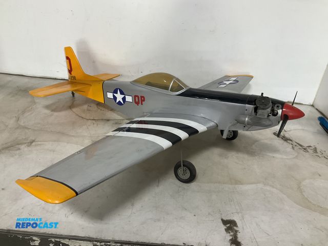 Lot 2-96662 - vintage gas powered Hanger 9 P51 trainer was made 2000 58 inch wing span 48 inches long was last flo...