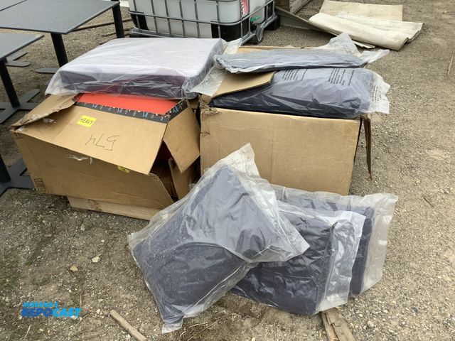 Lot 2-35255 - Skid lot of assorted blue and red outdoor patio cushions
