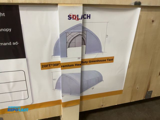 Lot 2-42533 - SDLANCH 20’ x 30’ Shelter Tent, 20’ wide x 30’ long, 12’ Peak Height, White Cover, Galvanized Steel ...