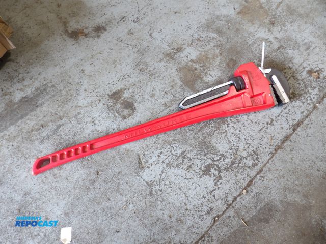 Lot 2-51024 - new Milwaukee cast iron pipe wrench, 60" long, 8" jaw capacity, serrated jaw, texture, ergonomic han...