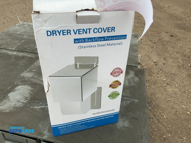 Lot 2-22089 - New Dryer Vent Cover with Backflow Prevention, Stainless Steel, ZHSS66