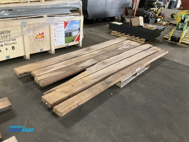 Lot 2-21208 - (6) 8/4 Walnut wood boards, most are approx 9’ and 10’ lengths, widths from 5” to 7”