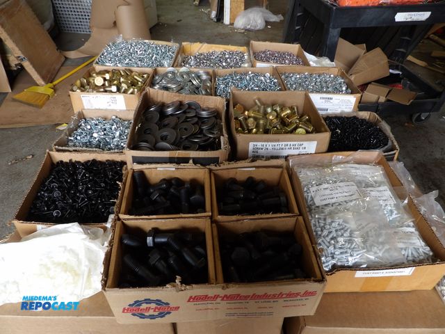 Lot 2-53289 - pallet load of appx. (1721)lb new asst. nuts and bolts, washer, screws and fasteners, various sizes,...