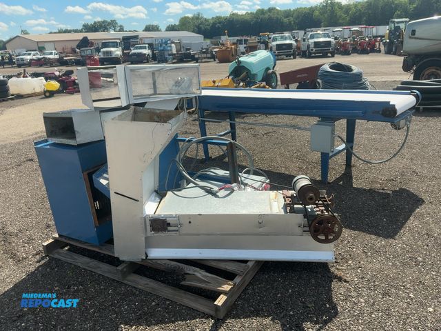 Lot 2-20030 - Blueberry Sorter / Cleaner, includes blower unit with screens and conveyor (fell over and is current...