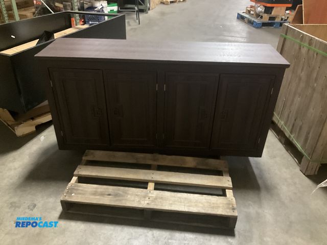 Lot 2-65670 - Wooden living room stand measures approximately 59x16x28”