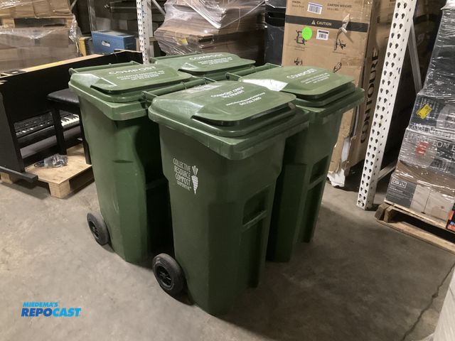 Lot 2-95169 - 4 Green Plastic Compost Bins 19”W x 22”D x 38”T - Used