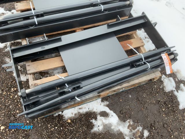 Lot 2-42393 - New JCT Bale Spear Skid Steer Attachment, Universal Quick Attach, Has Two Spears that Stick Out Appr...