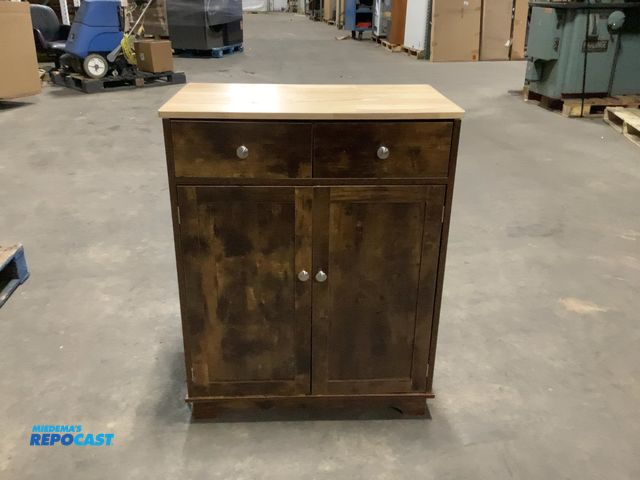 Lot 2-67101 - 27” x 16” x 34” HOMCOM Sideboard with Solid Wood Countertop Cabinet