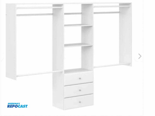 Lot 2-65816 - White Closet Organizer - looks complete but says box 2 of 4