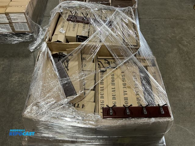 Lot 2-69560 - Skid of Many Wall Hooks, including Big Dual, Small Dual, and Triple Hooks