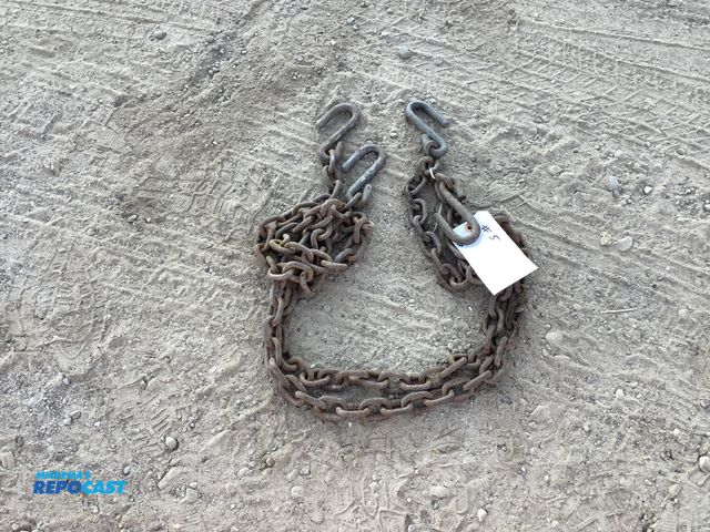 Lot 2-95012 - (2) 1/4 x 5-foot Tie Down chains with hooks