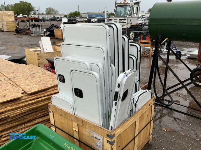 Lot 2-35880 - Skid Lot of Multiple Various Sized White RV Doors
