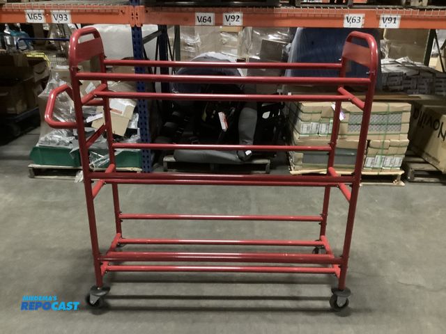 Lot 2-35053 - Rubbermaid Rolling Metal Rack with Locking Wheels, approximately 48” Long x 18” Wide x 54” Tall