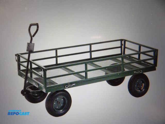 Lot 2-51031 - wagon truck, 1,400lb weight capacity, 60"Lx31"Wx15 1/4"H, 4 axle mounted casters, 13" caster dia., #...