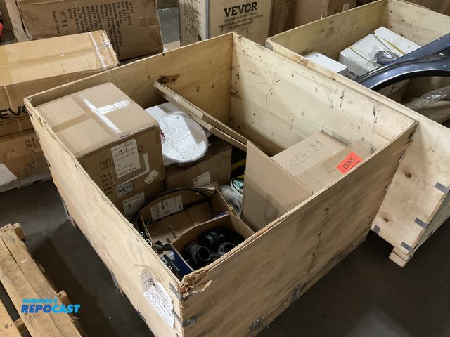 Lot 2-27760 - Crate of Destin LED neon lights, circular Statue of Liberty and Maple Leaf signs, adhesive bundle se...