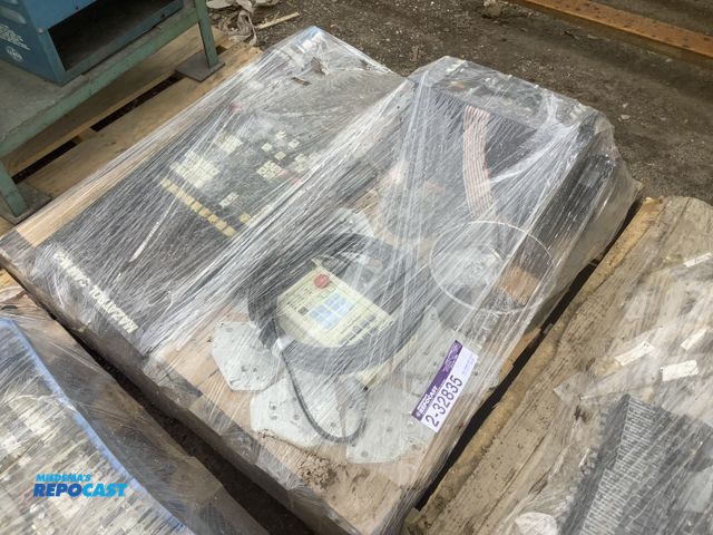 Lot 2-32835 - Skid lot of misc. industrial items including mazatrol cam M-2, electronic control/amplifier