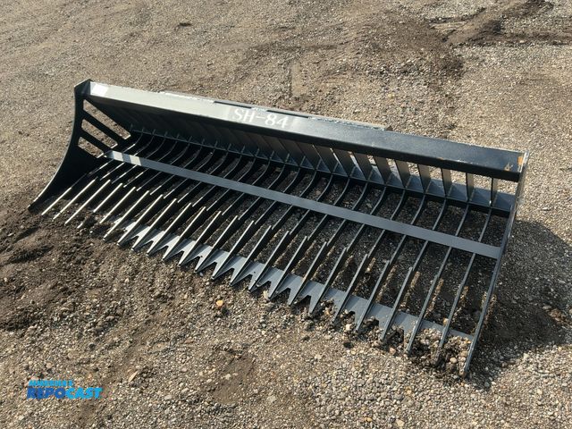 Lot 2-40970 - New Chery Industrial 84” Rock Bucket Skid Steer Attachment, Universal Quick Attach, Approx. 3” Tine ...