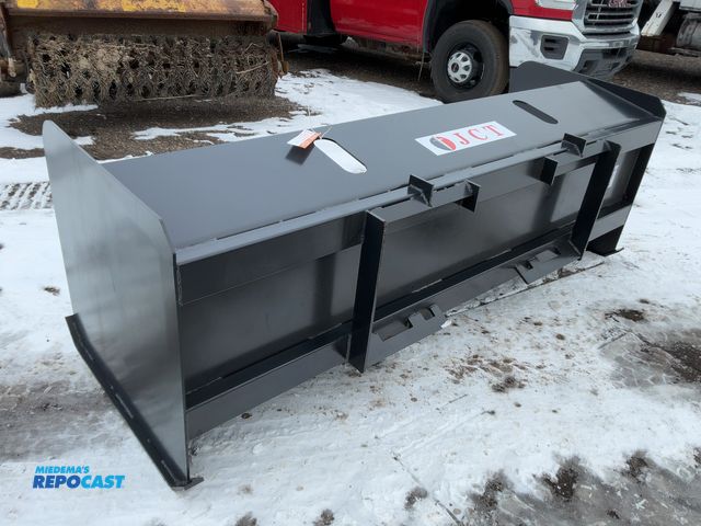 Lot 2-42217 - New JCT 84” Snow Pusher Box Blade Skid Steer Attachment, Universal Quick Attach, Welded on Metal Sho...