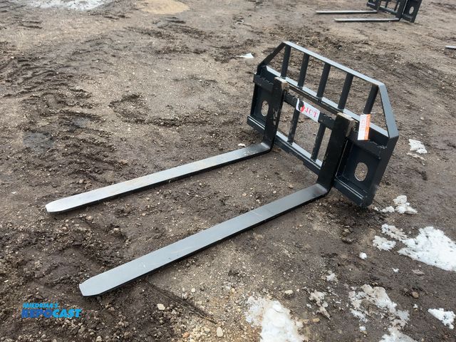 Lot 2-42363 - New JCT 60” Fork Skid Steer Attachment, Quick Attach Carriage with Two 60” Forks, Forks are 4” Wide