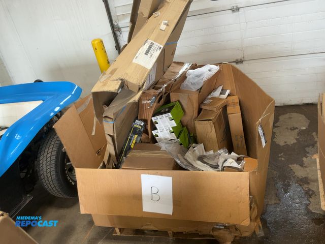 Lot 2-11426 - Skid of assorted new semi truck parts, includes panels, shocks, o-rings, rivets, assorted hardware, ...
