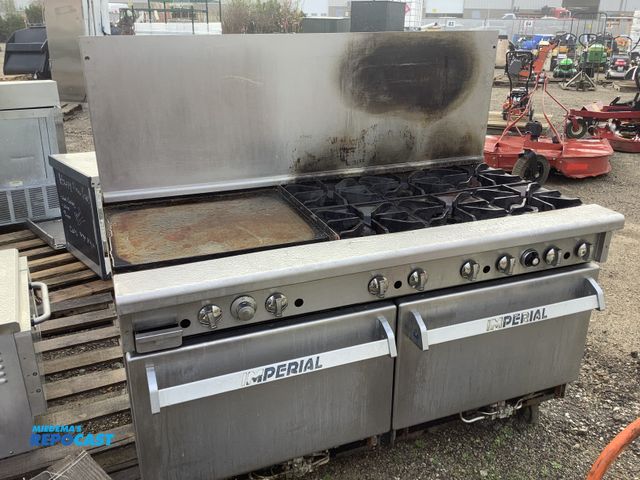 Lot 2-93428 - Lot of (1) imperial oven, stove, and flattop cooking surface.