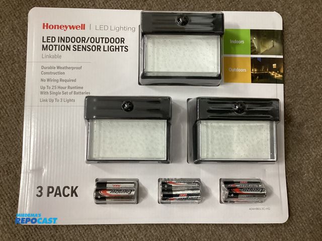 Lot 2-94607 - New New Honeywell LED indoor/outdoor motion sensor lights. Lights can activate individually or link ...