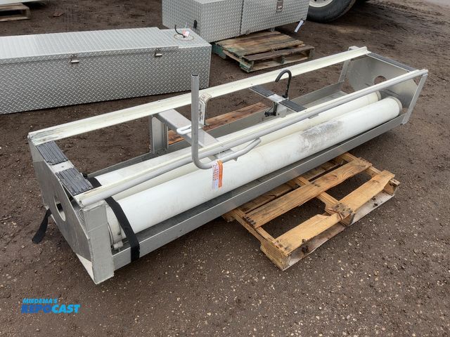 Lot 2-42859 - Lot of (2) 90” PVC Tube Storage Units, 6” Diameter, and (1) 100” Aluminum Material Rack with Spot/Cl...