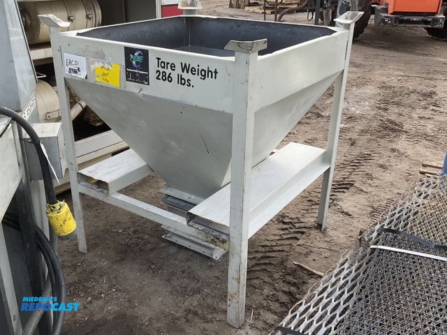 Lot 2-19851 - Portable steel industrial dump hopper from national bulk approx. 47” x 47” x 54”