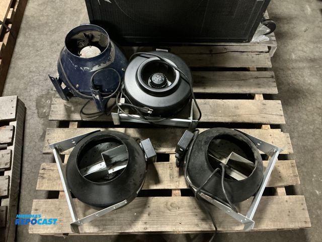 Lot 2-94520 - Lot of (3) inline 8” duct fans and (1) inline 8” duct blower