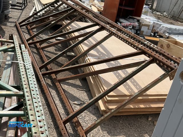 Lot 2-10394 - Metal (2) teardrop pallet rack uprights
