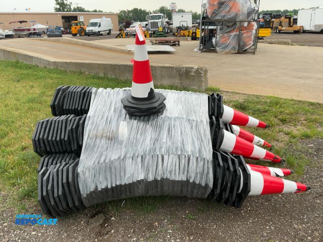 Lot 2-44664 - Approx. (250) New SDLANCH Black Traffic Cones with Reflective Tape, approx. 15-1/4”x15-1/4” base and...