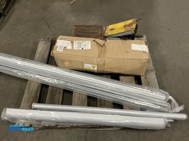 Lot 2-33551 - Skid lot of misc. includes: ammo boxes, old tools, 4" x 25" insulated duck