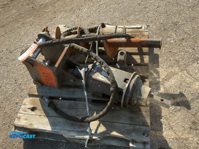 Lot 2-43716 - Virnig Hydraulic Auger Excavator Attachment with 11” Auger Bit, approx. 2” diameter pins, 8” in betw...